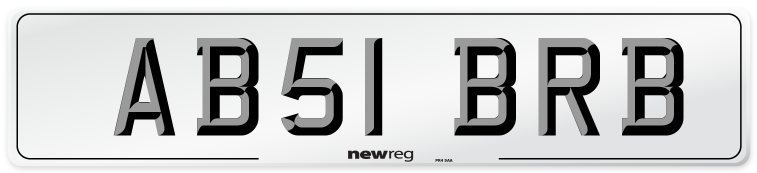 AB51 BRB Number Plate from New Reg